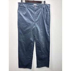 (R1) J.Jill Womens Duck Green Strech Velvet Velour Pants, Size 14.